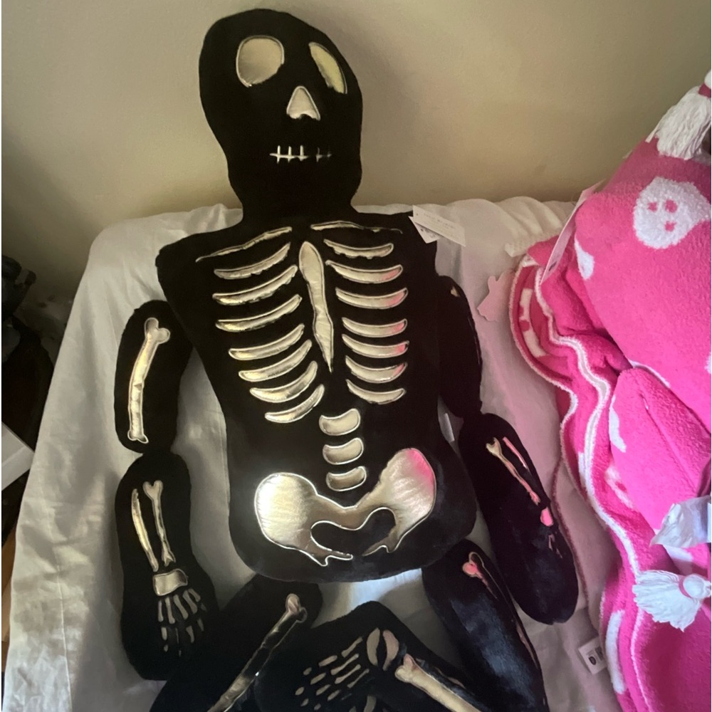 Huge Black Skeleton Pillow